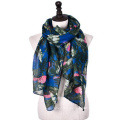 New style unique muslim printed palestine indian head Polyester floral voile Hawaii style scarf